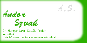 andor szvak business card